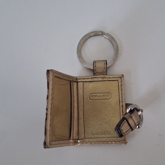 Vintage Coach Picture Frame Signature Brown Snap Buckle Y2K Keychain Dual Photo - Picture 6 of 10